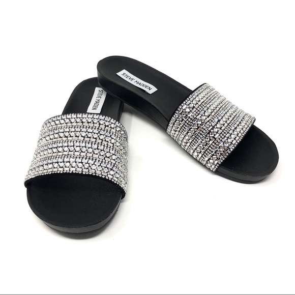 steve madden dazzle embellished slide sandal